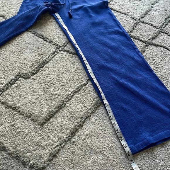 Talbots blue pull on casual beach pants cotton high rise wide leg XS - Picture 4 of 7